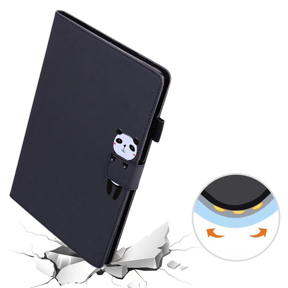 Husă pentru iPad 10.2" 2021/2020/2019 (9/8/7 gen.), cu clapetă, animal, negru