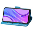 Cu clapetă pentru Xiaomi Redmi 9, Butterfly, albastru