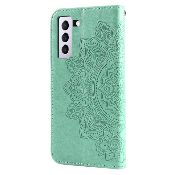 Cu clapetă pentru Samsung Galaxy S21 FE, Mandala, verde
