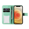 Cu clapetă pentru Samsung Galaxy S21 FE, Mandala, verde