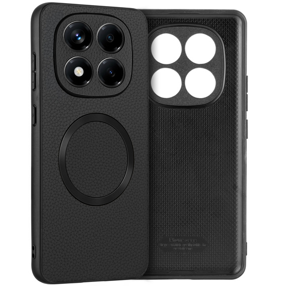 Huse pentru Xiaomi Redmi Note 14 Pro 5G, Leather Hybrid MagSafe, negru