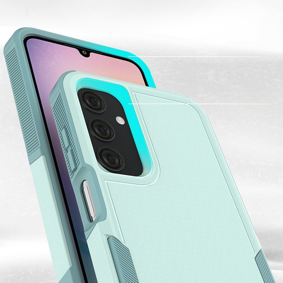Husă blindată pentru Samsung Galaxy A25, Dual-Layer, de mentă + sticlă 9H