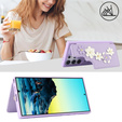 Husa pentru Samsung Galaxy S24 Ultra, Leather Flower Card Slot, violet