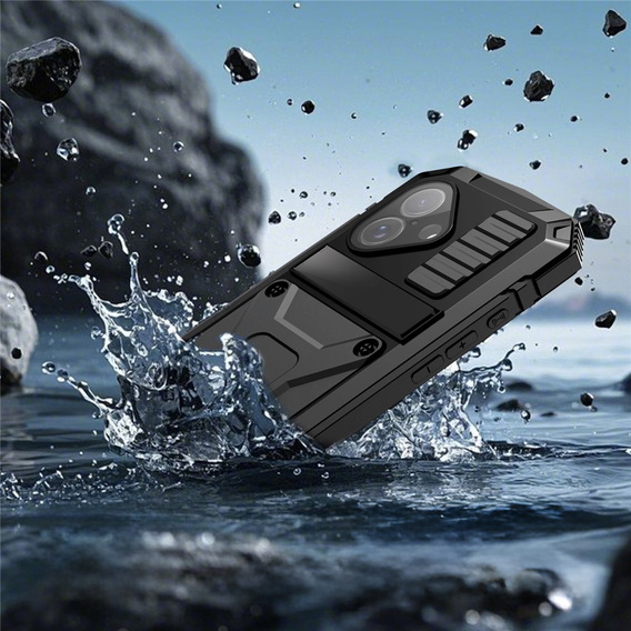 Husă R-JUST cu suport și sticlă încorporată pentru iPhone 17