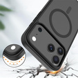 Carcasă Matt pentru iPhone 17 Pro Max, pentru MagSafe, negru translucid