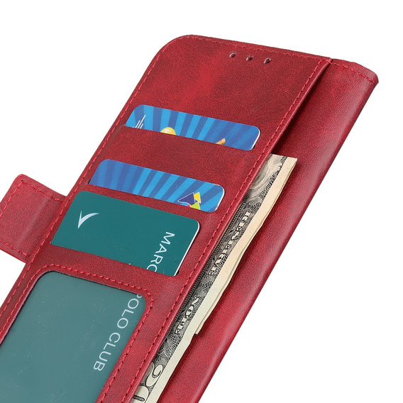 Cu clapetă pentru Motorola Moto E13, Wallet, roșu