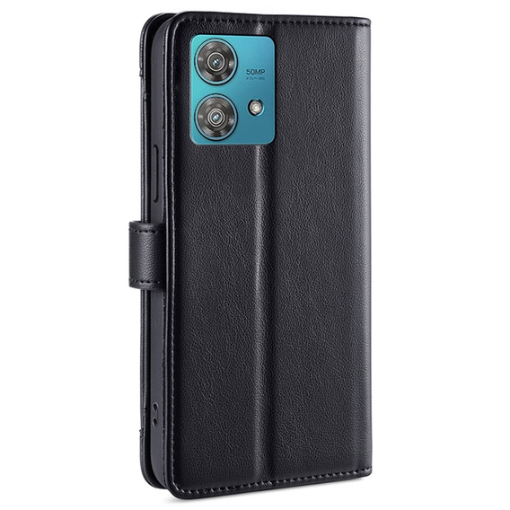 Cu clapetă pentru Motorola Edge 40 Neo, Wallet Zipper Pocket, negru