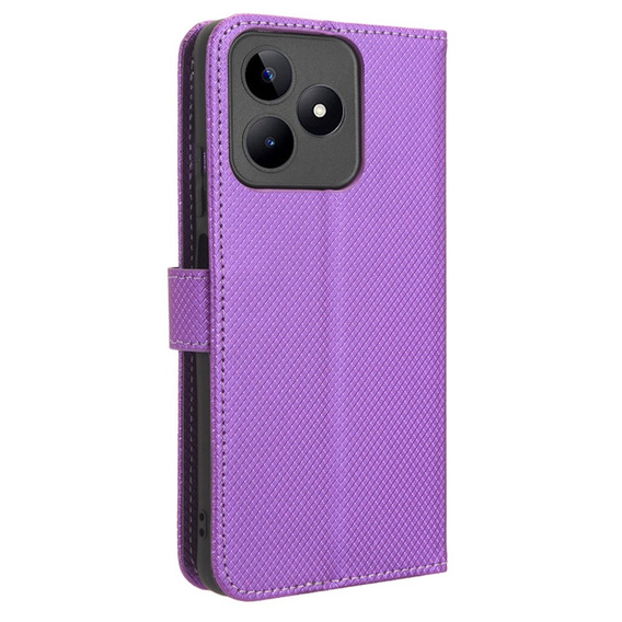 Cu clapetă pentru Realme Note 50, Wallet Smart Magnet, violet