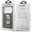 Karl Lagerfeld Grained Karl & Choupette Heads Pins & Logo Case pentru iPhone 17 Pro