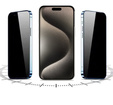 2x Sticlă de confidențialitate temperată pentru iPhone 15 Pro, ERBORD 9H Easy App Anti-Peep
