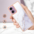 Carcasă de protecție pentru Motorola Moto G24 / G24 Power / G04, Marble Slim Case, alb