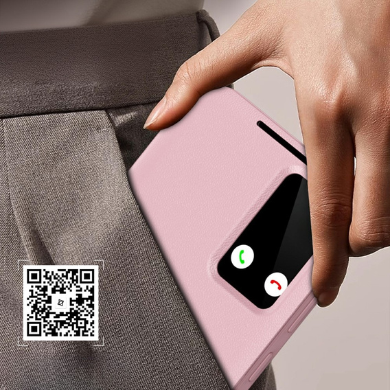 Husă cu clapetă pentru Samsung Galaxy S25 Edge, Smart View Wallet, roz
