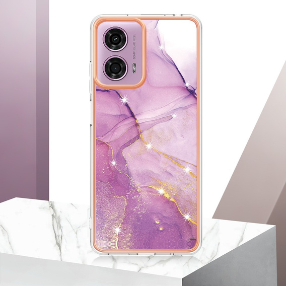 Carcasă de protecție pentru Motorola Moto G24 / G24 Power / G04, Marble Slim Case, violet