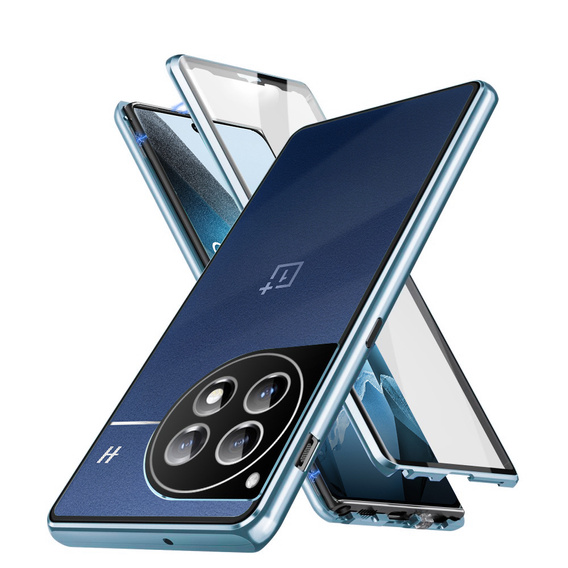 Husa pentru OnePlus 13, Magnetic Dual Glass, albastru