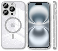 Husă pentru iPhone 16 Pro, ERBORD Glitter MagSafe, transparentă + Sticlă pentru ecran