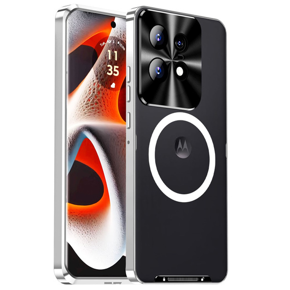 Carcasă de protecție pentru camera foto pentru Motorola Edge 50 Pro 5G, CamShield MagSafe, de argint