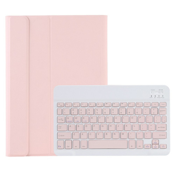 Carcasă + tastatură Samsung Galaxy Tab A9+, Leather Pen Slot, roz rose gold