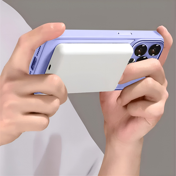 Husă pentru iPhone 16, pentru MagSafe, ERBORD Matt Case, violet + sticlă pentru ecran