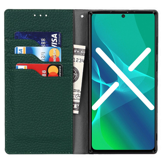 Husă din piele pentru Samsung Galaxy S20, ERBORD Grain Leather, verde