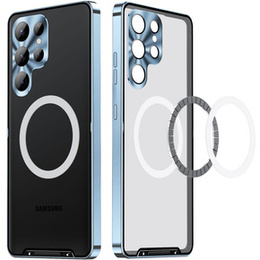 Carcasă de protecție pentru camera foto pentru Samsung Galaxy S23 Ultra, CamShield MagSafe, transparent / albastru