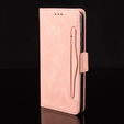 Cu clapetă pentru Infinix Hot 50 4G, Card Slot, roz