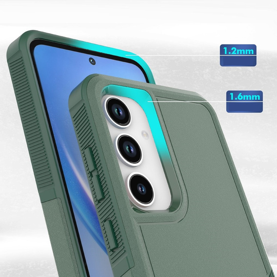 Husa blindată pentru Samsung Galaxy A55 5G, Dual Shockproof, verde închis