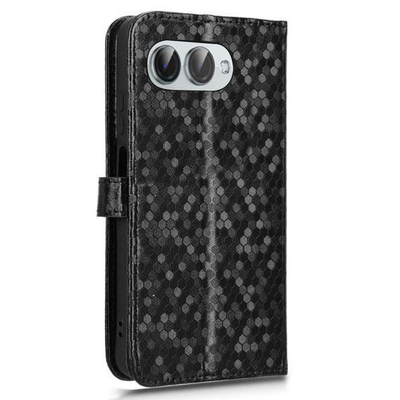 Husa cu clapetă pentru T Phone 3 5G, Wallet Rhombus, negru
