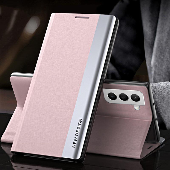 Cu clapetă pentru Samsung Galaxy S22 5G, Side Magnetic, roz