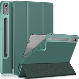 Husă pentru Lenovo Tab P12, Smartcase cu spațiu pentru stylus, verde