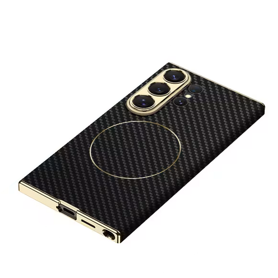 Husă magnetică din piele GKK Nickel Ring pentru Samsung Galaxy S26 Ultra