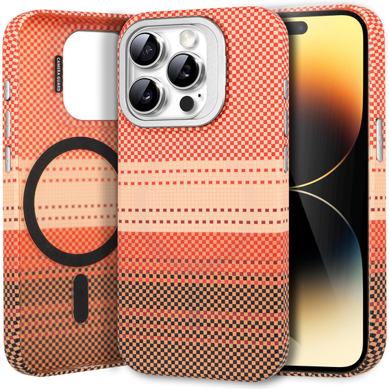 Carcasă pentru iPhone 14 Pro Max, cadru Kickstand, pentru MagSafe, Sunset Orange