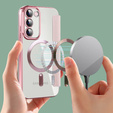 Cu clapetă pentru Samsung Galaxy S23, Wallet, MagSafe, roz rose gold
