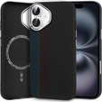 Carcasa pentru iPhone 16, Carbon Fiber MagSafe, negru / albastru