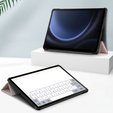 Husă pentru Samsung Galaxy Tab S9 FE+ Plus, Smartcase cu spațiu pentru stylus, roz rose gold