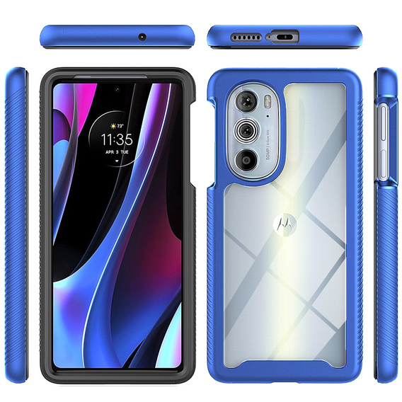 Carcasă pentru Motorola Edge 30 Pro, Shockproof, cu folie, albastru