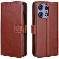 Cu clapetă pentru Motorola Edge 50 Pro, Crazy Horse Wallet, maro