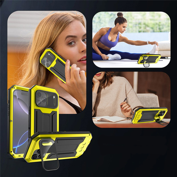 Husă blindată R-JUST cu protecție pentru ecran și suport pentru iPhone 17 Pro