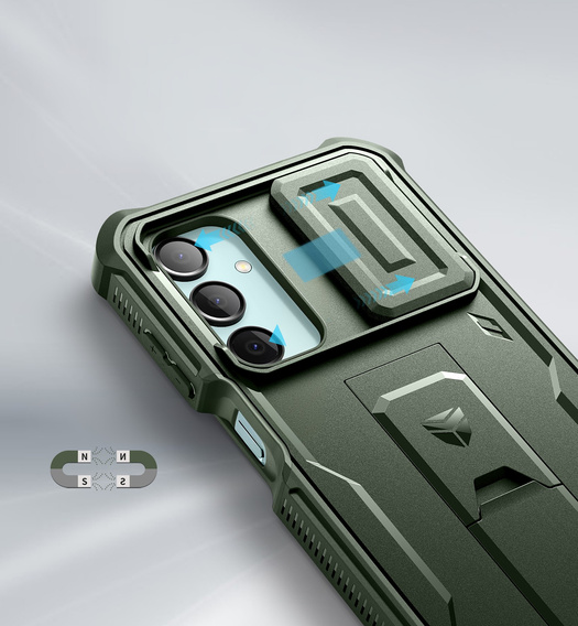 Husă blindată pentru Samsung Galaxy A16, Dexnor Full Body (Two Frames), verde