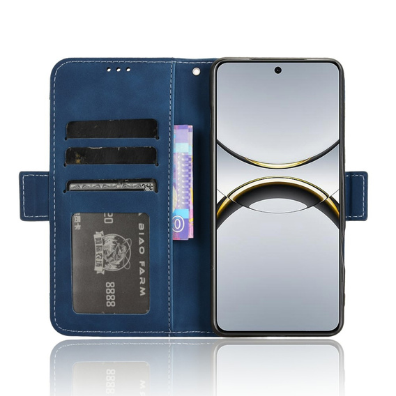 Cu clapetă pentru Oppo Find X8 Pro, Card Slot, albastru închis