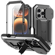 Husă pentru iPhone 16 Pro Max, R-JUST CamShield Slide, armată, negru