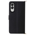 Carcasă cu clapetă pentru Samsung Galaxy S25 Edge, Crossbody Leather Wallet, negru