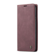 Husa CASEME pentru Xiaomi Redmi Note 8 Pro, Leather Wallet Case, roșu