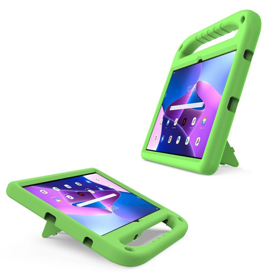 Husă pentru copii pentru Lenovo Tab M10 Plus 10.6 Gen 3 TB-125F TB-128F, husă pentru copii cu mâner, verde