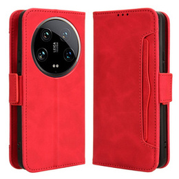 Cu clapetă pentru Xiaomi 14 Ultra, Card Slot, roșu