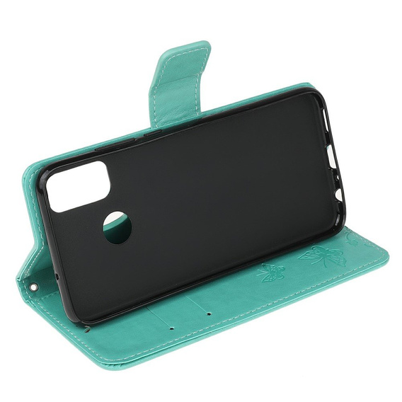Cu clapetă pentru Motorola Moto G30 / G10, Butterfly, albastru