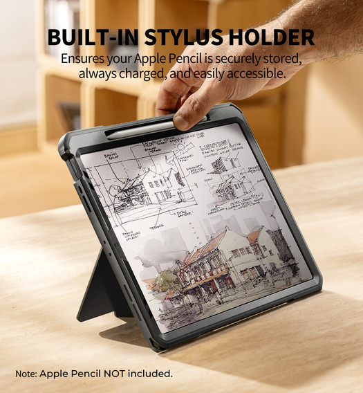 Husă Dexnor 360° cu curea și suport pentru stylus pentru iPad Pro 13" 2024 (generația a 7-a)