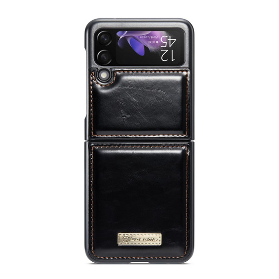 Carcasă flip CASEME pentru Samsung Galaxy Z Flip 3, Waxy Textured, negru