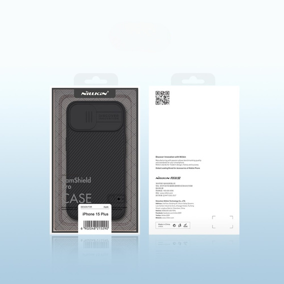 Carcasă blindată Nillkin pentru iPhone 15 Plus, CamShield Pro, negru