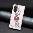 Cu clapetă pentru Oppo A38 4G / Oppo A18 4G, Wallet, Giraffe roz
