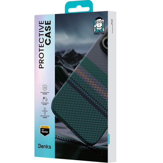 Husă BENKS Kevlar Magnetic Armor Air Aurora 600D SA65 pentru MagSafe pentru iPhone 16 Pro